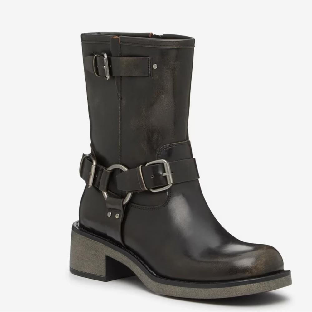 DSW Women's Black Leather Moto Boots